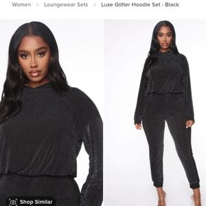 NWOT- Luxe Glitter Hoodie Set